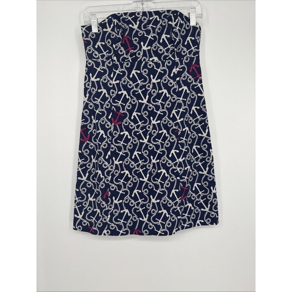 Lilly Pulitzer Clyde Dress Strapless Cutout Ahoy There Anchor Sz 2